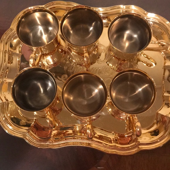 6 tea cups with matching tray - Picture 3 of 3